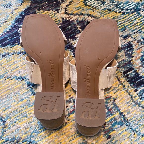 COPY - NWT Paul Green Cici Sandals in Gold/Mineral Antic with Block Heels - Picture 6 of 6